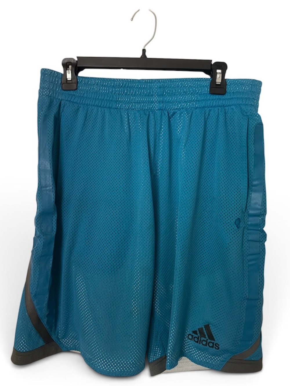 adidas Teal Mesh Athletic Shorts with Contrast Trim
